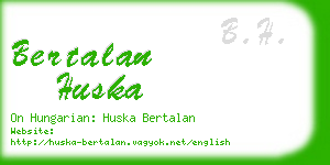 bertalan huska business card